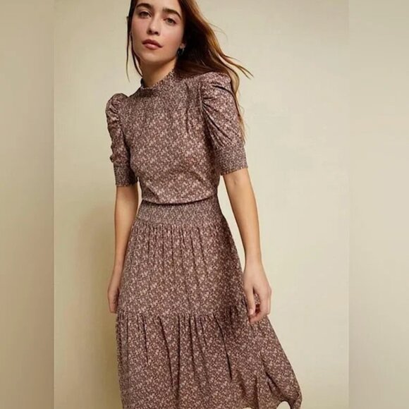 NATION LTD Victorian Midi Dress Size Small - Picture 1 of 12